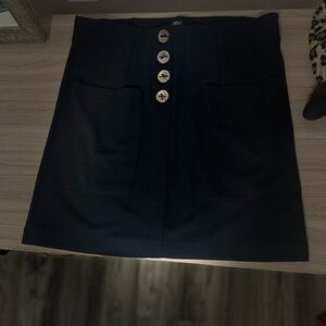 Elegant Black Buttoned Mini Skirt